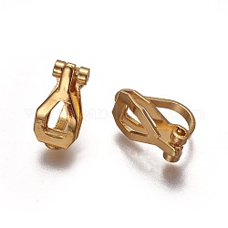 Brass Clip-on Earring Findings, Golden, 12.5x6x8.5mm