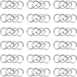 SUNNYCLUE 50Pcs Tibetan Style Alloy Connector Charms, Knot Links, Cadmium Free & Lead Free, Antique Silver, 32x12.5x2mm, Hole: 9x5mm, 50pcs