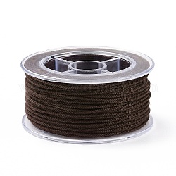 Macrame Cotton Cord, Braided Rope, with Plastic Reel, for Wall Hanging, Crafts, Gift Wrapping, Coconut Brown, 1mm, about 30.62 Yards(28m)/Roll