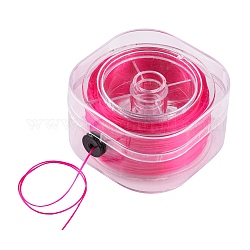 Round Elastic Crystal String, Elastic Beading Thread, for Stretch Bracelet Making, Cerise, 0.8mm, about 98.43 Yards(90m)/Box