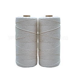 Baumwollfäden für Strickwaren, weiß, 4 mm, ca. 109.36 Yard (100m)/Rolle