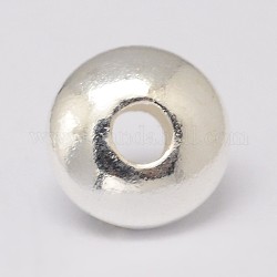 925 Sterling Silber Zwischenperlen, Scheibe, Silber, 5x2.5 mm, Bohrung: 2 mm