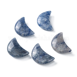Perle di avventurina blu naturale, Senza Buco / undrilled, per filo avvolto processo pendente, luna, 34~35x22x7~10mm