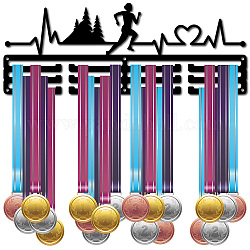 Creatcabin - Colgador de medallas para correr, soporte para medallas deportivas, más de 60 medalla, soporte de hierro, marco de estante para colgar en la pared, para medallista, corredor, gimnasia, maratón, atleta, regalo de 15.7 x 5.9 pulgadas