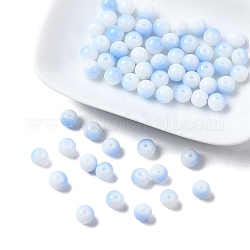 Brins de perles de verre peintes au four opaques bicolores, ronde, bleuet, 8x7mm, Trou: 1.2mm, Environ 100~102 pcs/chapelet, 29.53~30.12 pouce (75~76.5 cm)