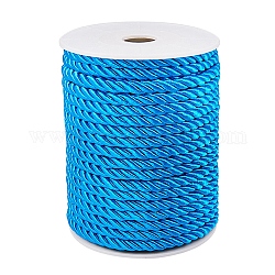 Cordon de polyester, cordon torsadé, bleu profond du ciel, 5mm, environ 18~19 mètre / rouleau (16.4m ~ 17.3m / rouleau)