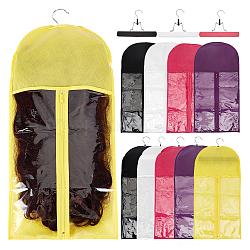 Olycraft 10 set 5 borse con cerniera per la conservazione della parrucca in tessuto a forma di arco, portaoggetti antipolvere per posticci con gancio in spugna, colore misto, 60.4x29x0.12cm, 2 set / colore