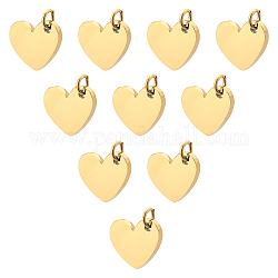 Benecreat, 10 Uds., 201 colgantes dorados de acero inoxidable, colgantes de corazón, dijes para pulsera, collar, joyería, fabricación artesanal