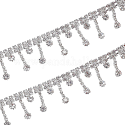 Benecreat 2 ярд кисточка из стекла, кристаллов, цепочек со стразами, блестящая лента с бриллиантовой отделкой для украшения свадебного платья (горный хрусталь: 4x3.5 мм)