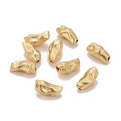 Perline in ottone, pepite di torsione, cadmio & nichel &piombo libero, placcato di lunga durata, vero placcato oro 18k, 10x5x5mm, Foro: 1 mm