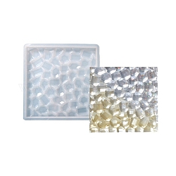 Moldes de tapete de taza con textura de diamante de silicona, moldes de resina, para la fabricación artesanal de resina uv y resina epoxi, modelo cuadrado, 113x113x9mm, diámetro interior: 102x102x7 mm
