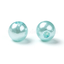 Perles acryliques de perles d'imitation, teinte, ronde, aigue-marine, 6x5.5mm, Trou: 1.5~2mm, environ 4500 pcs / livre