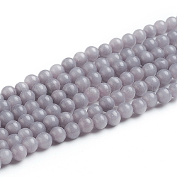 Natur Mashan Jade runde Perlen Stränge, gefärbt, Grau, 4 mm, Bohrung: 1 mm, ca. 98 Stk. / Strang, 15.7 Zoll