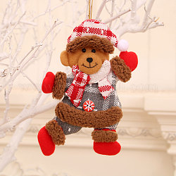Ornamenti pendenti per bambole con orsetti di stoffa natalizi, ciondolo per decorazioni per l'albero domestico, colorato, 180x130mm