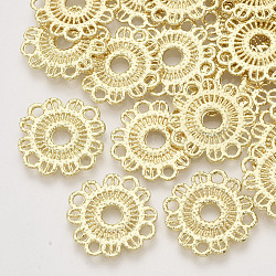 Alloy Filigree Joiners, Flower, Light Gold, 21x21x1.5mm, Hole: 2.5mm