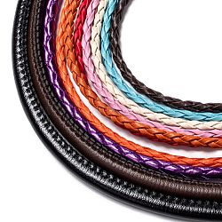 Braided Imitation Leather Cords, Mixed Color, 3~7x2~4mm, about 1m/strand