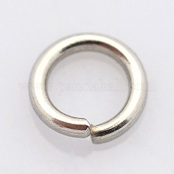 304 Edelstahl offenen Ringe springen, Edelstahl Farbe, 9x1 mm, 18 Gauge, Innendurchmesser: 7 mm