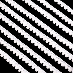 Кружевная отделка из элитного полиэстера pandahall, одинарная кромка с отделкой шариками из помпонов, аксессуары для одежды, белые, 1/2 дюйм (12 мм), около 24~25 ярда/комплект