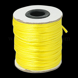 Нейлоновый шнур, атласный шнур, для изготовления украшений из бисера, китайское вязание, желтые, 2 мм, около 50 ярдов / рулон (150 фута / рулон)