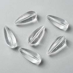 Abalorios de acrílico transparentes, lágrima, Claro, 37x15mm, agujero: 2 mm, aproximamente 105 unidades / 500 g
