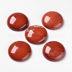 Cabochons de jaspe rouge naturel, dos plat, demi-rond / dôme, 28x7~8mm