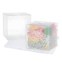 Boîtes en plastique transparent, carrée, blanc, produit fini: 10x10x10cm, 29.2x20x0.1 cm
