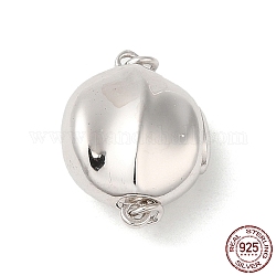 925 штыковая застежка из стерлингового серебра с родиевым покрытием, плоско-круглые, с 925 маркой, Реальная платина, 16x12x7.5 мм, отверстие : 1.5 мм
