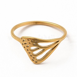 304 полое кольцо из нержавеющей стали в виде крыла бабочки для женщин, золотые, внутренний диаметр: 18 мм