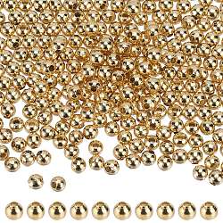 SUNNYCLUE 304 Stainless Steel Beads, Round, Golden, 4x3.5mm, Hole: 1.6mm, 300pcs/box