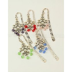 Signets  / épingles en alliage, avec des connecteurs chandeliers de style tibétain et perles de verre, couleur mixte, 80mm