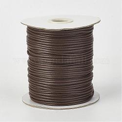 Cordón de poliéster encerado coreano ecológico, coco marrón, 0.5mm, alrededor de 169.51~174.98 yarda (155~160 m) / rollo