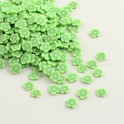 Handgemachte Polymer Clay Nagelkunstdekoration Zubehör, Blume, Frühlingsgrün, 5~6x1 mm