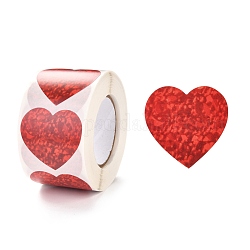 Adesivi autoadesivi a tema san valentino, adesivo a forma di cuore, per regali decorativi per feste, rosso, 3.8x3.8cm, 500pcs / rotolo