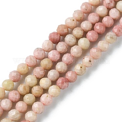 Natural Rhodonite Beads Strands, Faceted, Round, 4mm, Hole: 0.9mm, about 105~107pcs/strand, 15.35~15.55 inch(39~39.5cm)