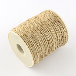 Corda di iuta, corda di iuta, spago di iuta, per fare gioielli, tan, 1~2mm, circa 109.36 iarde (100 m)/rotolo