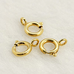 Yellow Gold Filled Spring Ring Clasps, 1/20 14K Gold Filled, Cadmium Free & Nickel Free & Lead Free, 8mm, Hole: 2mm