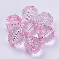 Perline acrilico trasparente, sfaccettato, tondo, roso, 12x12mm, Foro: 1.9 mm, circa 496pcs/500g