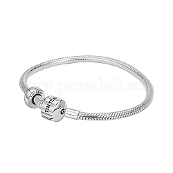 TINYSAND Sterling Silver Tinysand Stopper European Bracelets, Silver, 170mm, Packing Size: 11x11.4x2.3cm