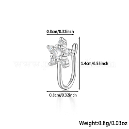 Модный серебряный зажим для носа s925 со звездой, цветок, бабочка, дизайн кролика