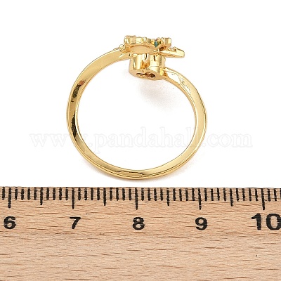 Вращающиеся латунные кольца с микропаве из кубических цирконий для женщин&nbsp;RJEW-K305-02G-1