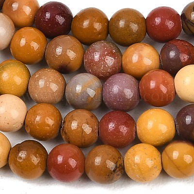 Круглый природных mookaite бисер пряди&nbsp;G-F216-4mm-19-1