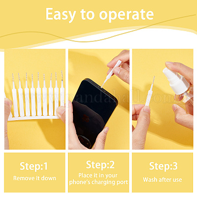 Маленькая пластиковая щетка для чистки отверстий для душа в ванной комнате&nbsp;LS-FIND-WH0152-10-1