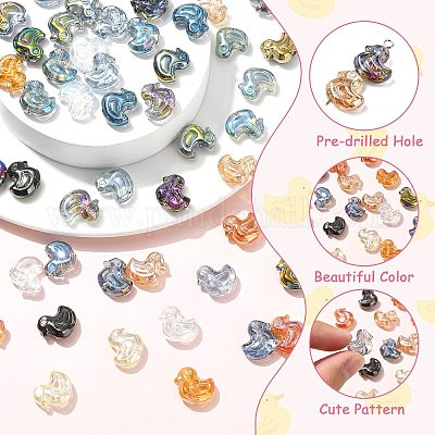 100шт гальванические прозрачные стеклянные бусины&nbsp;GLAA-CJ0002-78-1