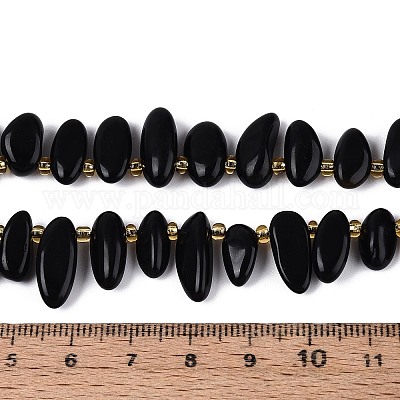 Natürlichen Obsidian Perlen Stränge&nbsp;G-Z091-A40-1