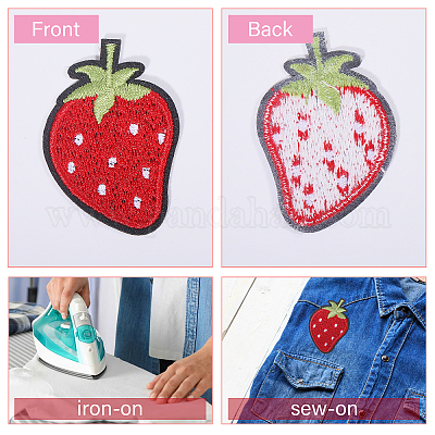 36 шт. 6 стиля клубники компьютерная вышивка тканевые самоклеящиеся нашивки&nbsp;PATC-FG0002-42-1