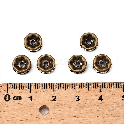 Messing Strass Zwischen perlen&nbsp;X-RB-A014-Z8mm-01AB-NF-1