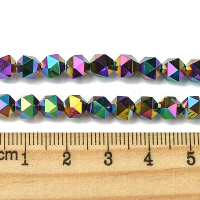Chapelets de perles en verre électroplaqué&nbsp;EGLA-K061-07A-FP01-1