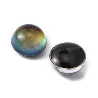 Полупрозрачные стеклянные кабошоны GLAA-YW0001-50-1