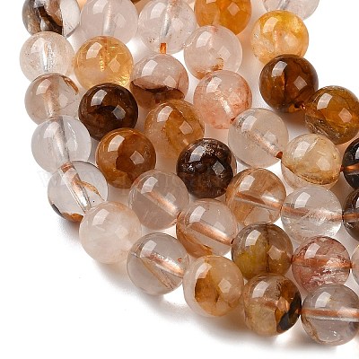 Натуральный желтый гематоидный кварц/золотые целебные кварцевые бусины нити&nbsp;G-C268-B01-02-1