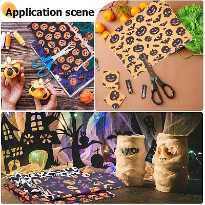 Tessuto in policotone stampato halloween&nbsp;DIY-WH0032-07B-1
